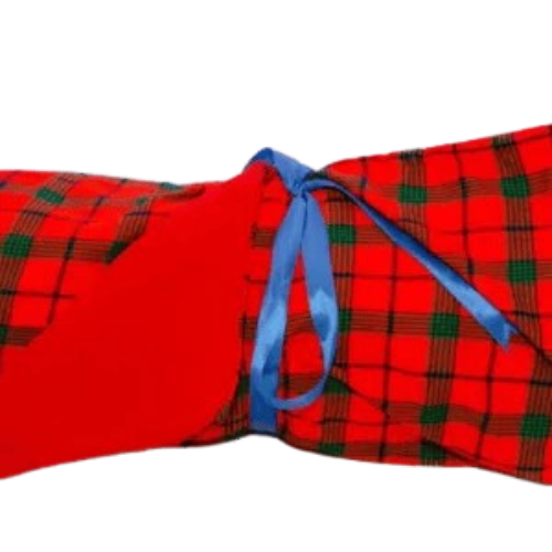 Checked red maasai fleece blanket