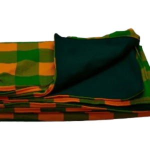 Dark green and green checked yellow maasai fleece blanket