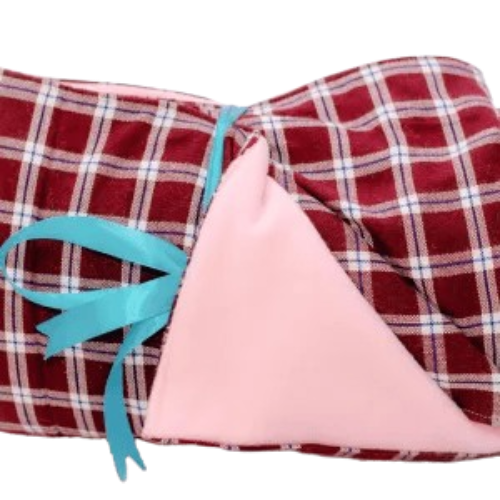 Pink and maroon maasai fleece blanket