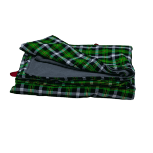 Stripped Green and Grey Maasai Fleece Blanket