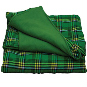 Yellow and Black Stripes Green Maasai Fleece Blanket