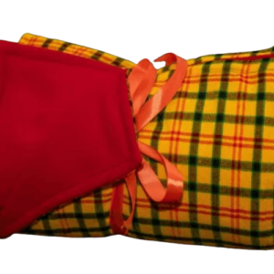 Yellow checked red maasai fleece blanket